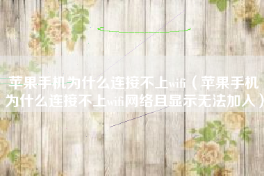 苹果手机为什么连接不上wifi（苹果手机为什么连接不上wifi网络且显示无法加入）
