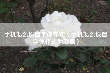 手机怎么设置字体样式（手机怎么设置字体样式为彩色）