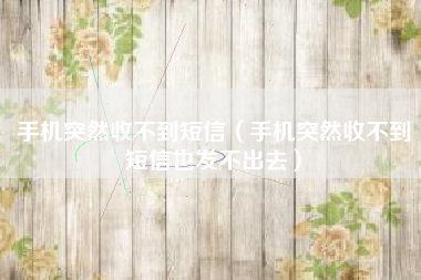 手机突然收不到短信（手机突然收不到短信也发不出去）