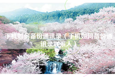 手机如何备份通讯录（手机如何备份通讯录联系人）