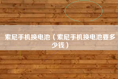 索尼手机换电池（索尼手机换电池要多少钱）