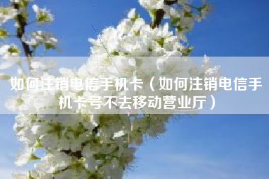 如何注销电信手机卡（如何注销电信手机卡号不去移动营业厅）