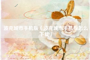 波克城市手机版（波克城市手机版怎么下载）
