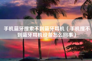 手机蓝牙搜索不到蓝牙耳机（手机搜不到蓝牙耳机设备怎么回事）