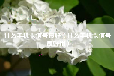 什么手机卡信号最好（什么手机卡信号最好用）