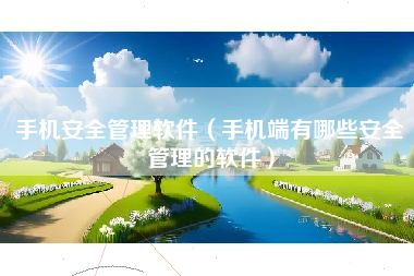 手机安全管理软件（手机端有哪些安全管理的软件）