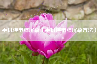 手机连电脑屏幕（手机连电脑屏幕方法）