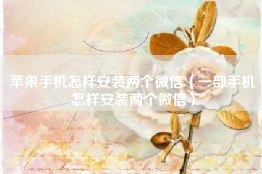 苹果手机怎样安装两个微信（一部手机怎样安装两个微信）