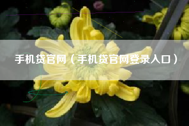 手机贷官网（手机贷官网登录入口）