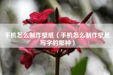 手机怎么制作壁纸（手机怎么制作壁纸写字的那种）