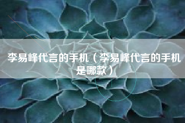 李易峰代言的手机（李易峰代言的手机是哪款）