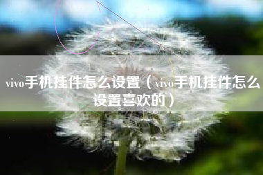 vivo手机挂件怎么设置（vivo手机挂件怎么设置喜欢的）