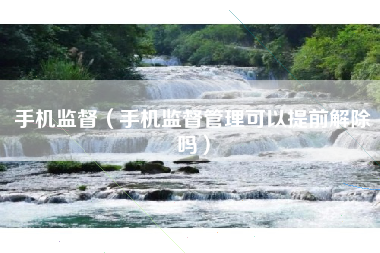 手机监督（手机监督管理可以提前解除吗）