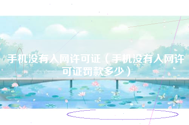 手机没有入网许可证（手机没有入网许可证罚款多少）