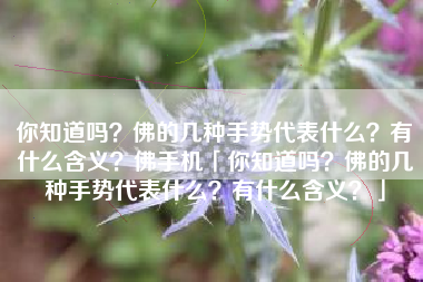 你知道吗？佛的几种手势代表什么？有什么含义？佛手机「你知道吗？佛的几种手势代表什么？有什么含义？」