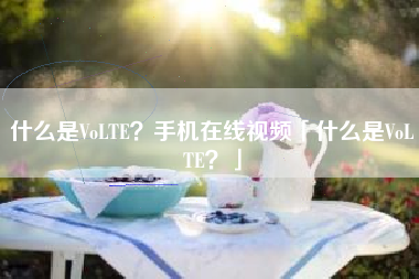 什么是VoLTE？手机在线视频「什么是VoLTE？」