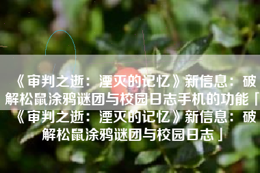 《审判之逝：湮灭的记忆》新信息：破解松鼠涂鸦谜团与校园日志手机的功能「《审判之逝：湮灭的记忆》新信息：破解松鼠涂鸦谜团与校园日志」