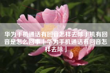 华为手机通话有回音怎样去除手机有回音是怎么回事「华为手机通话有回音怎样去除」