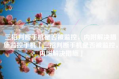 三招判断手机是否被监控，内附解决措施监控手机「三招判断手机是否被监控，内附解决措施」