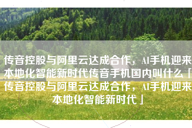 传音控股与阿里云达成合作，AI手机迎来本地化智能新时代传音手机国内叫什么「传音控股与阿里云达成合作，AI手机迎来本地化智能新时代」