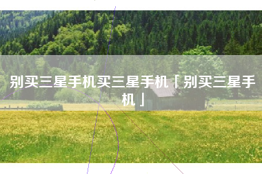 别买三星手机买三星手机「别买三星手机」