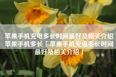 苹果手机充电多长时间最好及相关介绍苹果手机多长「苹果手机充电多长时间最好及相关介绍」