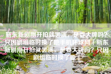 靳东新剧刚开拍就罢演，是耍大牌吗？只因剧组临时换了她手机环球网「靳东新剧刚开拍就罢演，是耍大牌吗？只因剧组临时换了她」