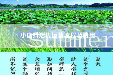 小店抖店代运营流程及费用