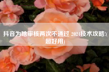 抖音为啥审核两次不通过 2024技术攻略!(超好用)