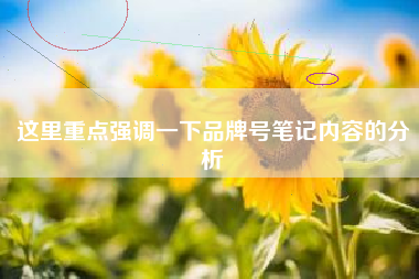 这里重点强调一下品牌号笔记内容的分析