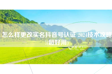 怎么样更改实名抖音号认证 2024技术攻略!(超好用)