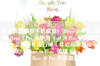 年底高端旗舰手机盘点：iPhone 16 Pro、荣耀 Magic 7 Pro 与华为 Mate 70 Pro 不容错过华为荣耀手机排行榜「年底高端旗舰手机盘点：iPhone 16 Pro、荣耀 Magic 7 Pro 与华为 Mate 70 Pro 不容错过」