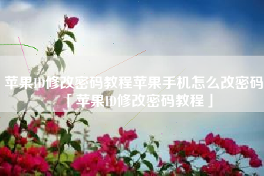 苹果ID修改密码教程苹果手机怎么改密码「苹果ID修改密码教程」