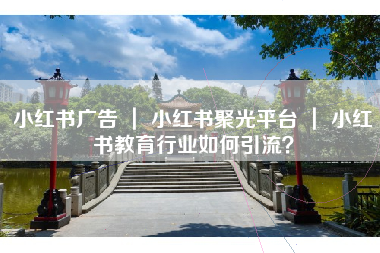 小红书广告 ｜ 小红书聚光平台 ｜ 小红书教育行业如何引流？