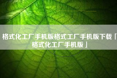 格式化工厂手机版格式工厂手机版下载「格式化工厂手机版」