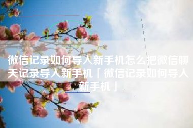 微信记录如何导入新手机怎么把微信聊天记录导入新手机「微信记录如何导入新手机」