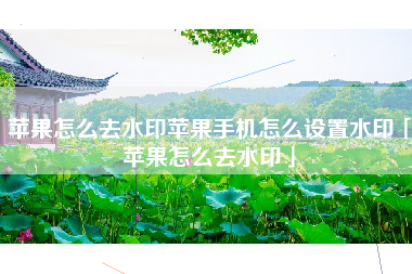 苹果怎么去水印苹果手机怎么设置水印「苹果怎么去水印」