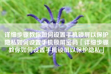 详细步骤教你如何设置手机锁屏以保护隐私如何设置手机锁屏密码「详细步骤教你如何设置手机锁屏以保护隐私」