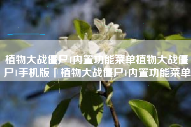植物大战僵尸1内置功能菜单植物大战僵尸1手机版「植物大战僵尸1内置功能菜单」