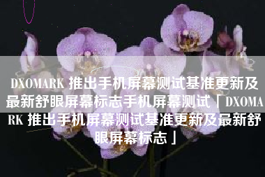 DXOMARK 推出手机屏幕测试基准更新及最新舒眼屏幕标志手机屏幕测试「DXOMARK 推出手机屏幕测试基准更新及最新舒眼屏幕标志」