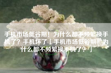 手机市场低谷期！为什么都不频繁换手机了？手机坏了「手机市场低谷期！为什么都不频繁换手机了？」