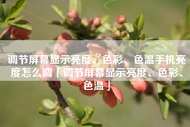 调节屏幕显示亮度、色彩、色温手机亮度怎么调「调节屏幕显示亮度、色彩、色温」