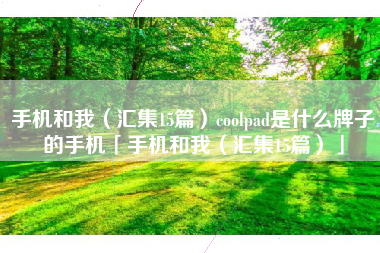 手机和我（汇集15篇）coolpad是什么牌子的手机「手机和我（汇集15篇）」