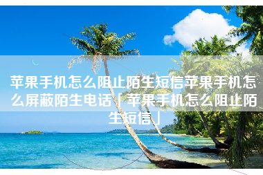 苹果手机怎么阻止陌生短信苹果手机怎么屏蔽陌生电话「苹果手机怎么阻止陌生短信」