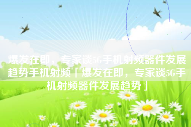 爆发在即，专家谈5G手机射频器件发展趋势手机射频「爆发在即，专家谈5G手机射频器件发展趋势」