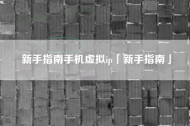 新手指南手机虚拟ip「新手指南」