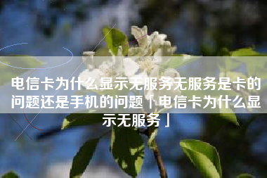电信卡为什么显示无服务无服务是卡的问题还是手机的问题「电信卡为什么显示无服务」