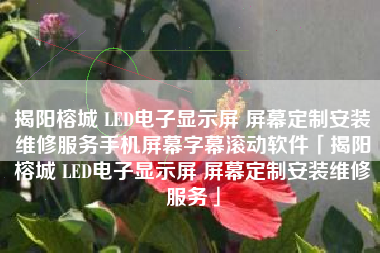 揭阳榕城 LED电子显示屏 屏幕定制安装维修服务手机屏幕字幕滚动软件「揭阳榕城 LED电子显示屏 屏幕定制安装维修服务」