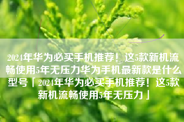 2024年华为必买手机推荐！这5款新机流畅使用5年无压力华为手机最新款是什么型号「2024年华为必买手机推荐！这5款新机流畅使用5年无压力」