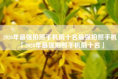 2020年最强拍照手机前十名最强拍照手机「2020年最强拍照手机前十名」 2020年最强拍照手机前十名最强拍照手机「2020年最强拍照手机前十名」
